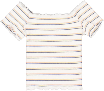 Weiß gestreiftes Off-Shoulder Top von Garcia