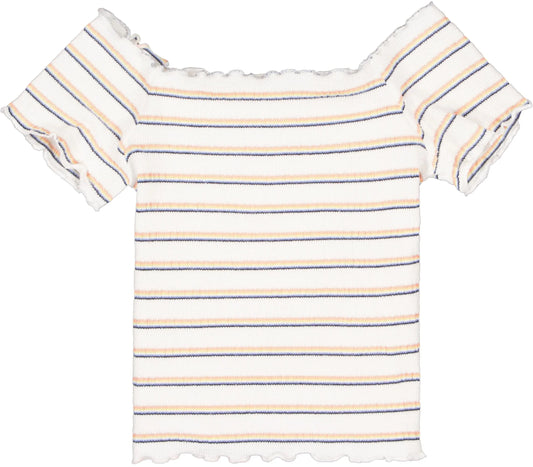 Weiß gestreiftes Off-Shoulder Top von Garcia