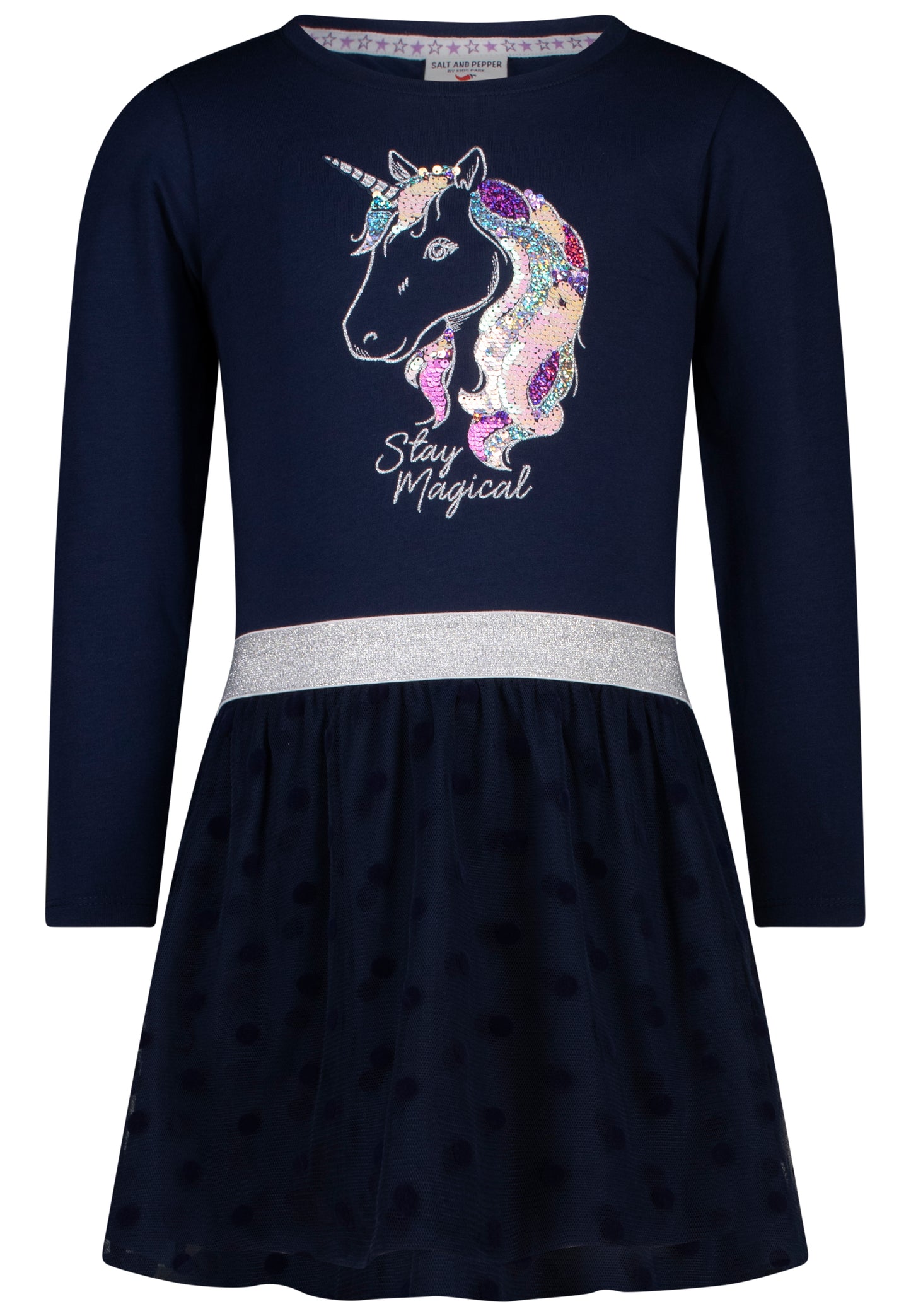Salt and Pepper Kleid Langarm Einhorn mit Tüllrock