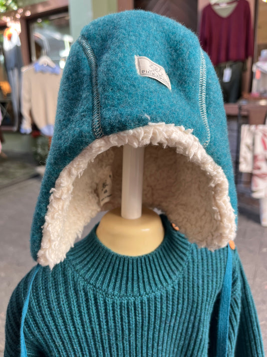 Pickapooh Jan Wollfleece kbT petrol/Plüsch natur