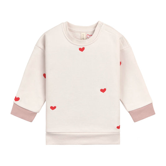 Lässig Sweatshirt Herz, Beige, aus Bio-Baumwolle GOTS