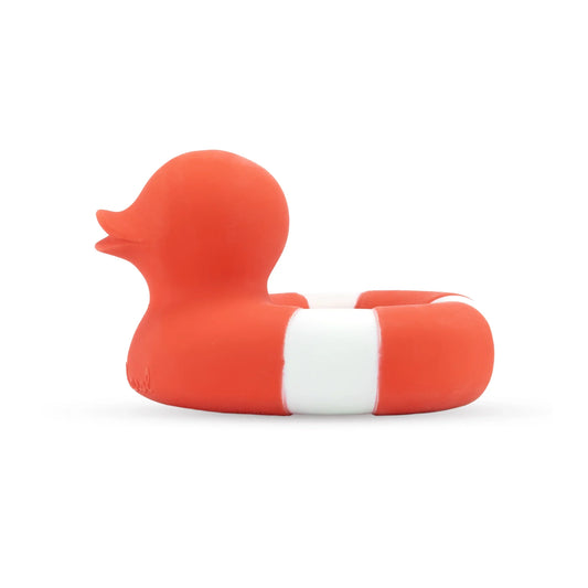 Oli & Carol Beißspielzeug - Badeente Floatie the Duck Rot