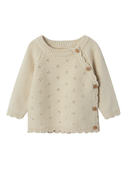 Lil'Atelier Strickpullover aus Bio-Baumwolle mit seitlichen Knöpfen