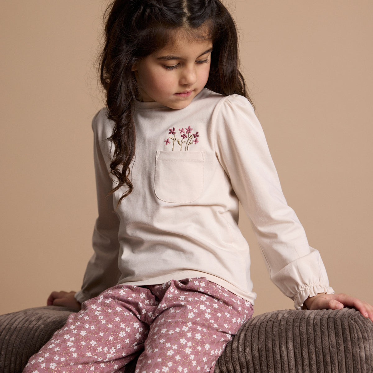 Minymo Langarmshirt mit Stickerei GOTS