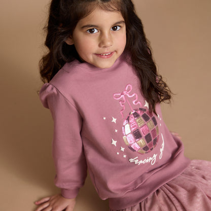 Minymo Sweatshirt mit Glitzerkugel