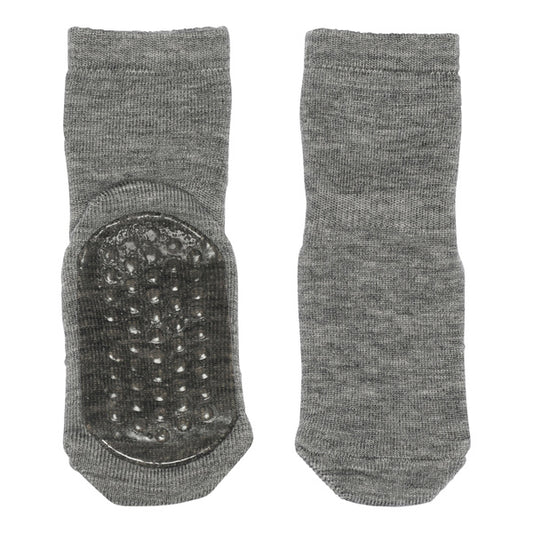 MP Denmark Anti-Slip-Wollsocken Grey Melange – Vorder- und Rückansicht