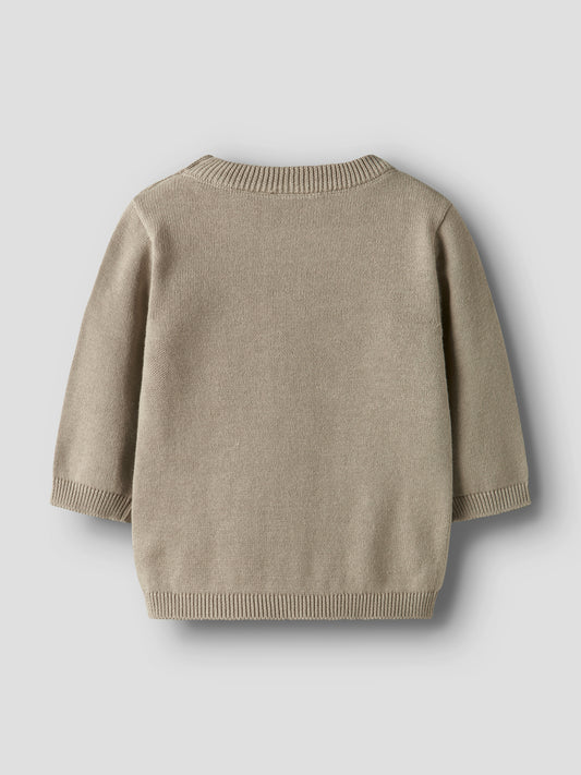 Name it Strickpullover mit Bärgesicht aus Bio-Baumwolle