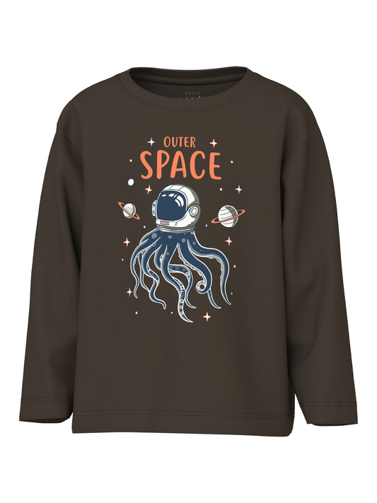 Name it Langarmshirt mit Oktopus-Print aus Bio-Baumwolle
