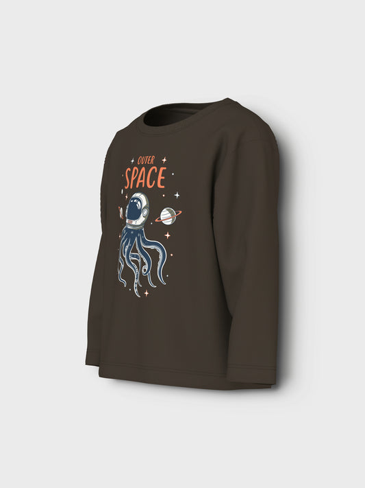 Name it Langarmshirt mit Oktopus-Print aus Bio-Baumwolle