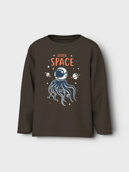 Name it Langarmshirt mit Oktopus-Print aus Bio-Baumwolle