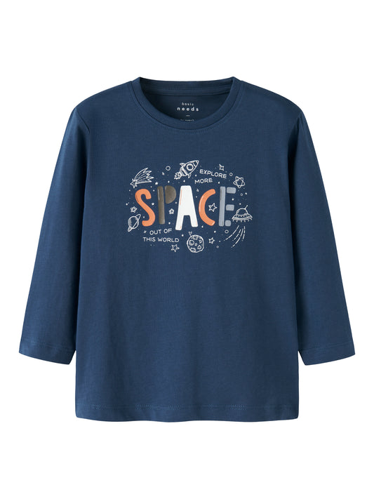 Name it Langarmshirt mit Space-Print aus Bio-Baumwolle