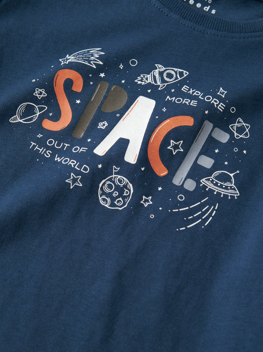 Name it Langarmshirt mit Space-Print aus Bio-Baumwolle