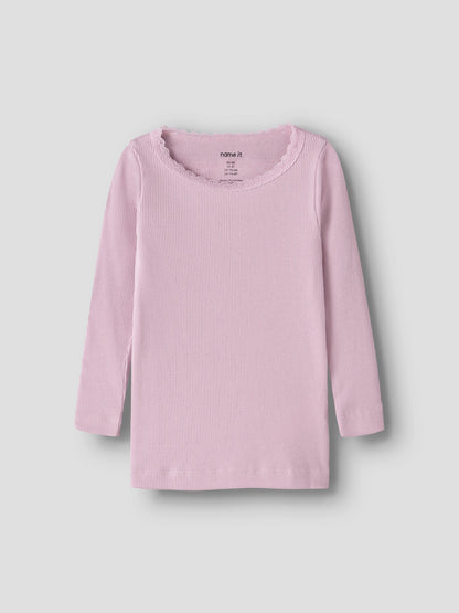 Name it Langarmshirt Basic mit Spitze