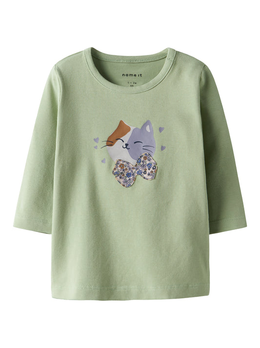 Name it Langarmshirt mit Katzenprint aus Bio-Baumwolle