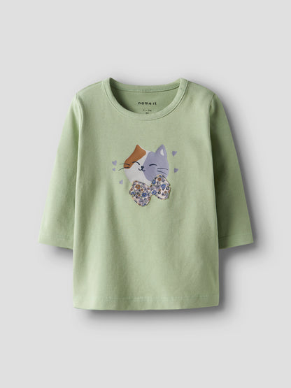 Name it Langarmshirt mit Katzenprint aus Bio-Baumwolle