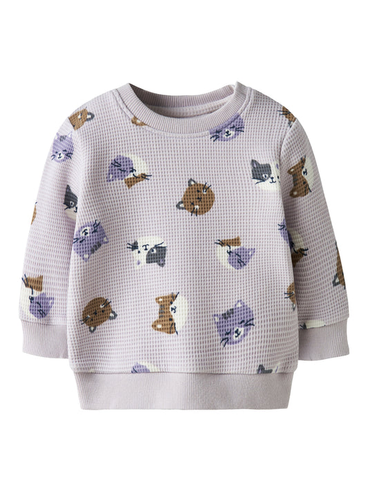 Name it Sweatshirt mit Katzenprint aus Bio-Baumwolle