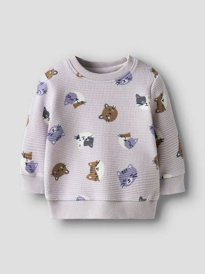 Name it Sweatshirt mit Katzenprint aus Bio-Baumwolle