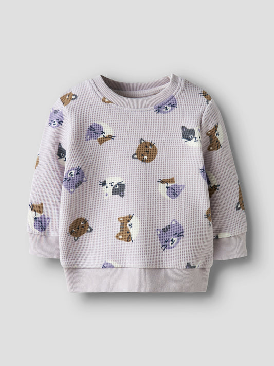 Name it Sweatshirt mit Katzenprint aus Bio-Baumwolle