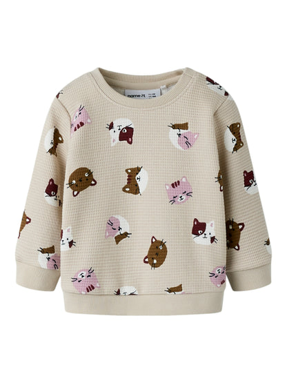Name it Sweatshirt mit Katzenprint aus Bio-Baumwolle