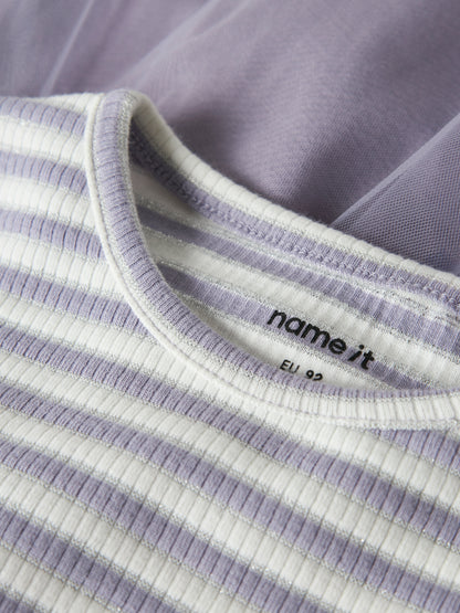 Name it Langarmkleid mit Tüllrock und Glitzerdetails