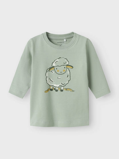 Name it Langarmshirt mit Schäfchenprint aus Bio-Baumwolle