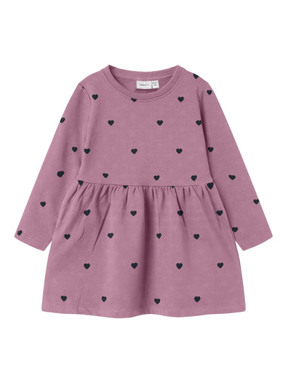 Name it Sweatkleid mit kleinen Herzchen