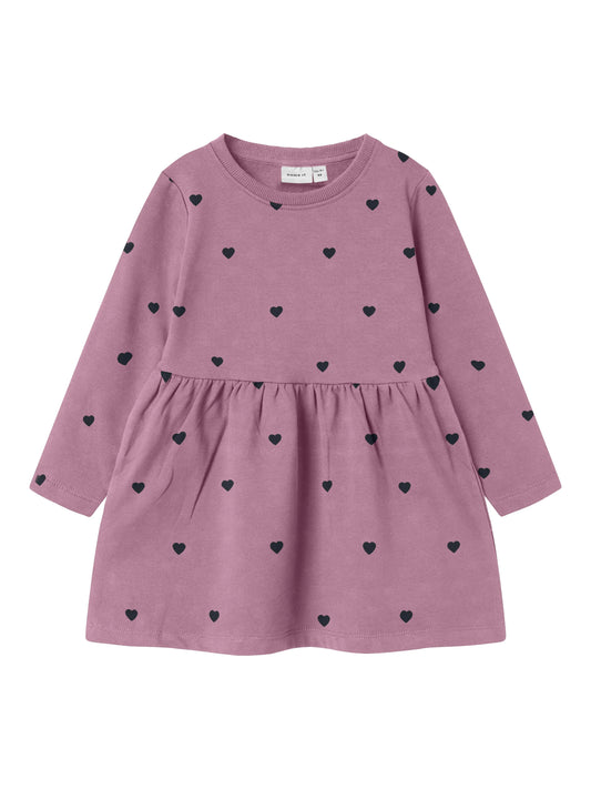 Name it Sweatkleid mit kleinen Herzchen
