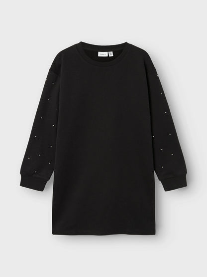 Name it Sweakleid mit Glitzernieten am Ärmel