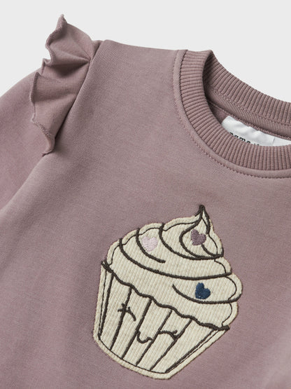 Name it Sweatshirt mit Cupcake-Applikation