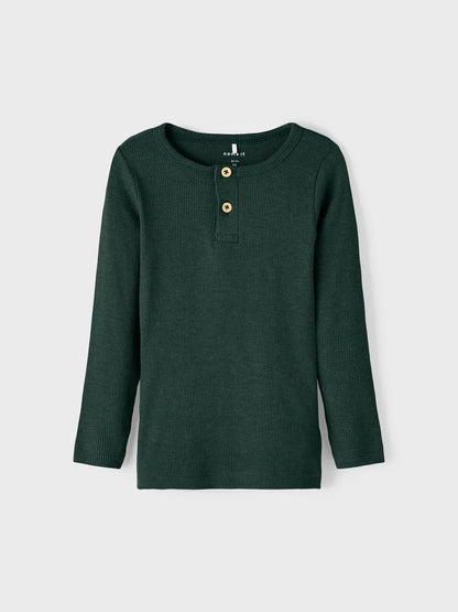 Name it Geripptes Langarmshirt mit Knöpfen