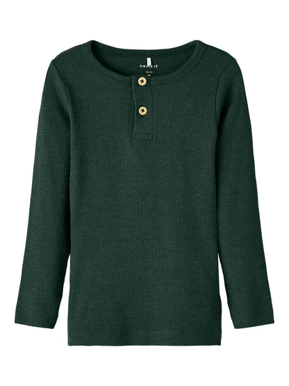 Name it Geripptes Langarmshirt mit Knöpfen