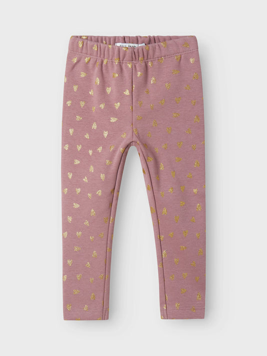 Name it Sweatleggings mit Glitzerherzen