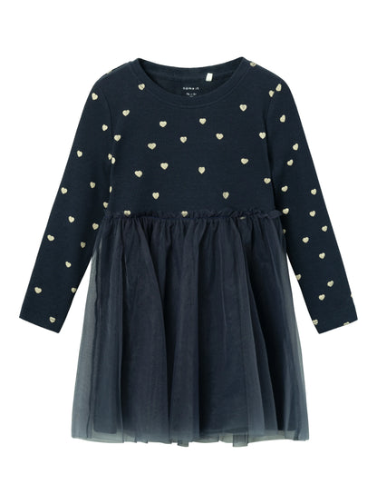 Name it Kleid mit Glitzerprint und Tüllrock