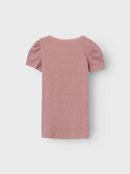Name it T-Shirt mit Spitze aus Bio-Baumwolle und Modal