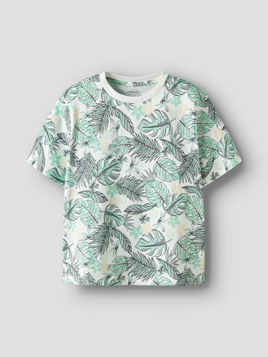 Name it T-Shirt mit Blätterprint