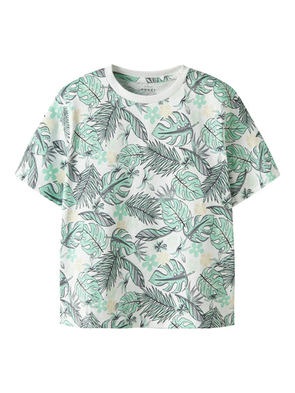 Name it T-Shirt mit Blätterprint