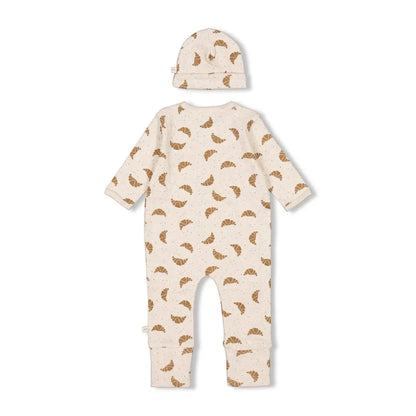 Feetje Strampler mit Klappfuß Croissant Geschenkkarton Set mit Mütze