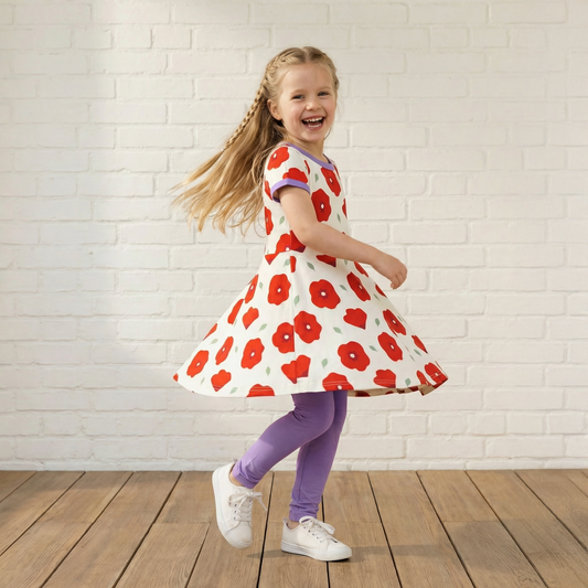 Maxomorra Kleid Circle Dress Poppy GOTS