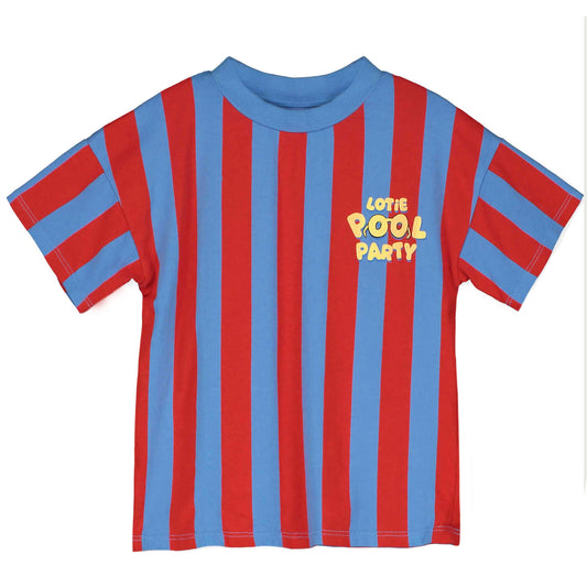 Lötiekids T-Shirt Loose Fit 'Stripes Pool Party' aus Bio-Baumwolle