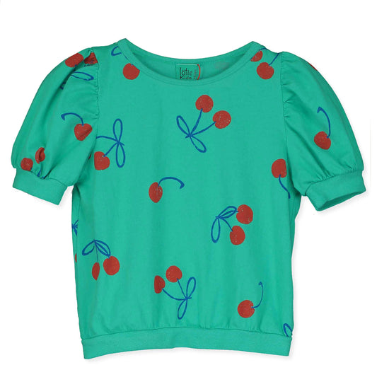 Lötiekids T-Shirt 'Cherries Allover' aus Bio-Baumwolle