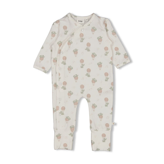 Feetje Strampler mit Klappfuß AOP 'Elephant'