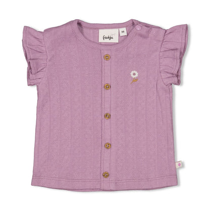 Feetje Geripptes T-Shirt Pointelle - Flower Ranch