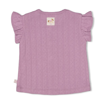 Feetje Geripptes T-Shirt Pointelle - Flower Ranch