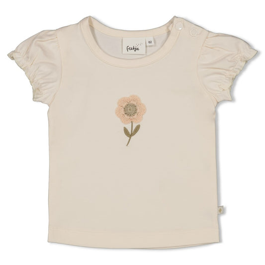 Feetje T-Shirt mit Häkelblume - Let Your Dreams Blossom
