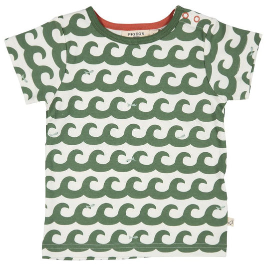 Pigeon T-Shirt mit Wellenprint GOTS