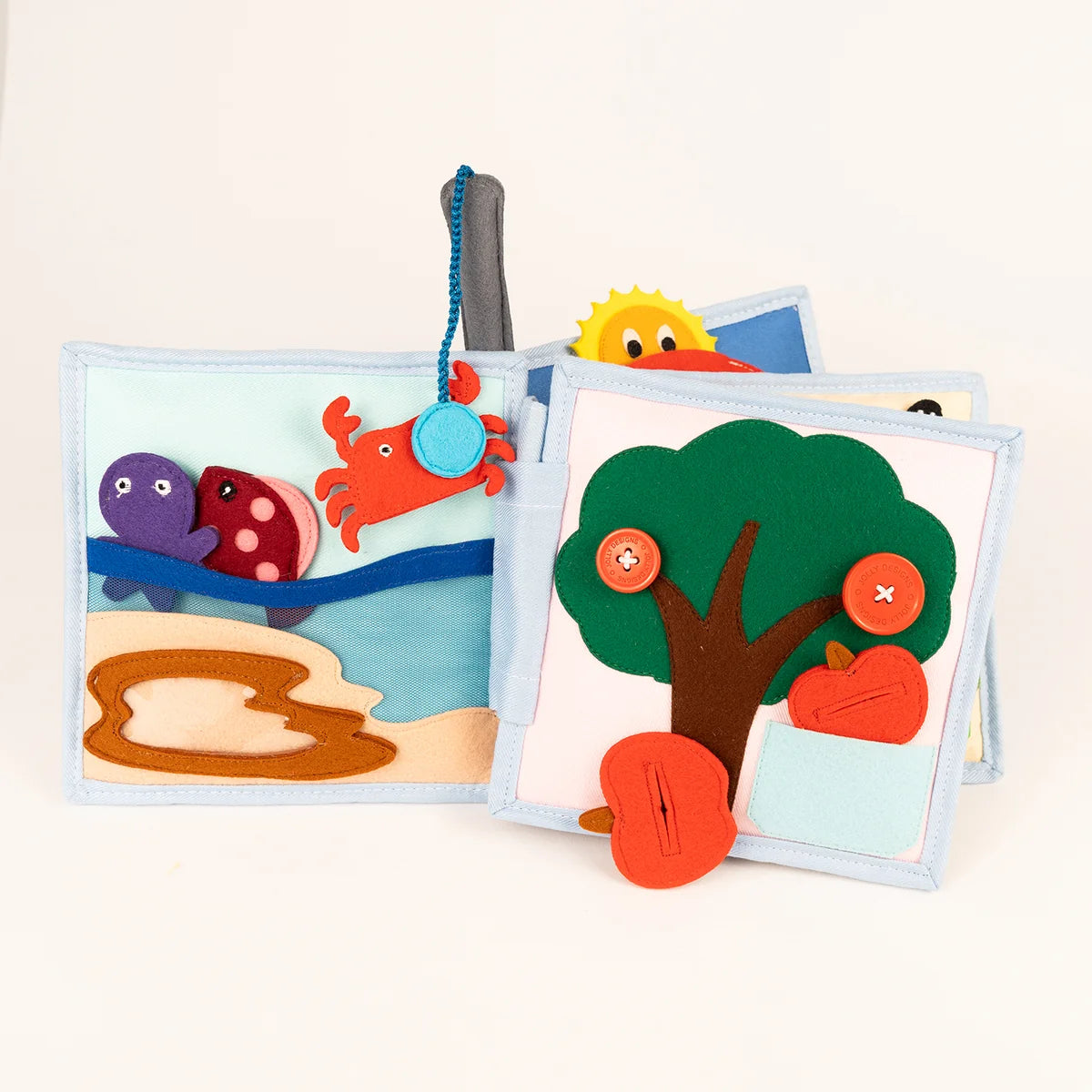 Jolly Designs Quiet Book Sonnenschein Lernbuch Formen, Farben & Angelspiel ab 18 Monaten