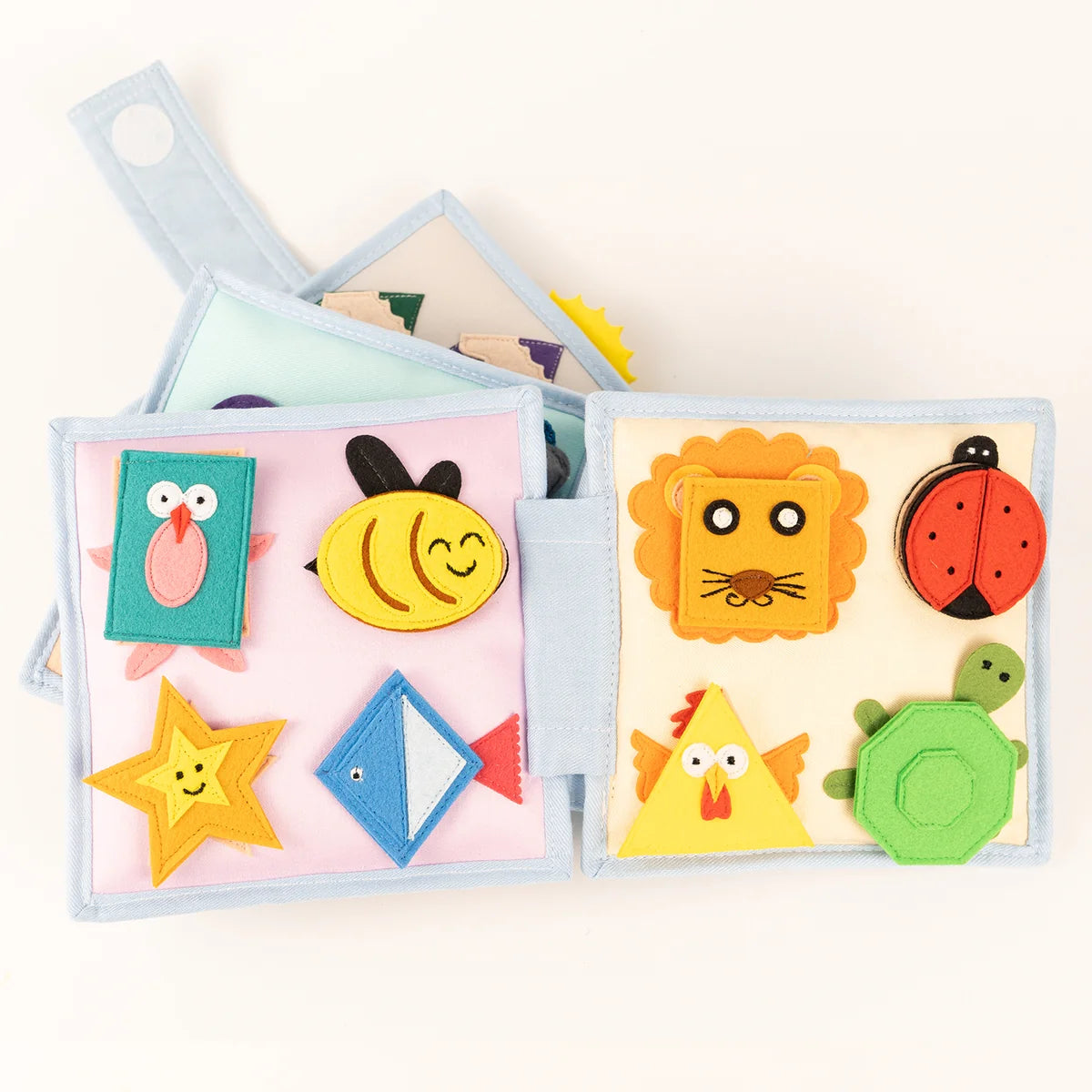 Jolly Designs Quiet Book Sonnenschein Lernbuch Formen, Farben & Angelspiel ab 18 Monaten