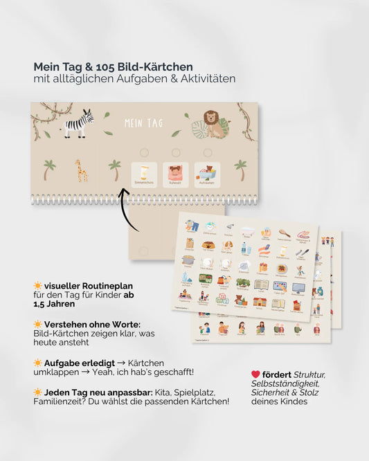 Inliebekind Tagesroutine inklusive Symbolkärtchen Safari