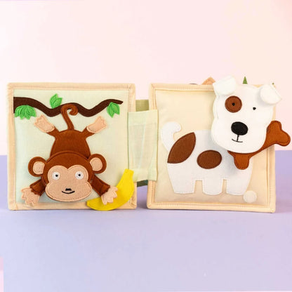 Jolly Designs Quiet Book Tierfreunde – Lernbuch Zuordnen & Tiere ab 1 Jahr