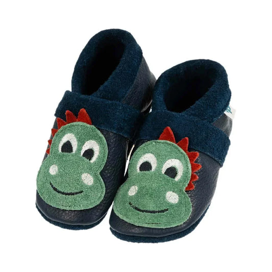 Pantolinos Lederschuhe mit appliziertem Dinokopf